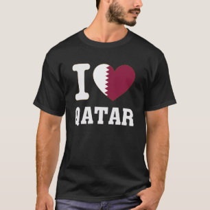 Camiseta Me encanta Qatar Corazón Recuerdo Orgullo de los a