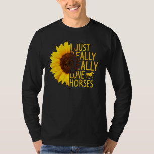 Camiseta Me Encanta Realmente Los Caballos Hombres Ocupan E