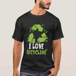 Camiseta Me encanta reciclar el entorno de reciclaje del Dí