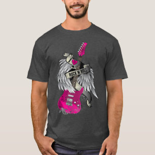 Camiseta Me encanta Rock and Roll Guitar Angel Wings chico