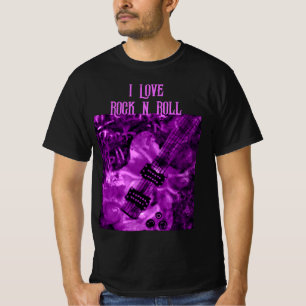 Camiseta Me encanta Rock N Roll Electric Guitarra Pintando 