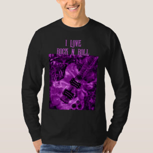 Camiseta Me encanta Rock N Roll Electric Guitarra Pintando
