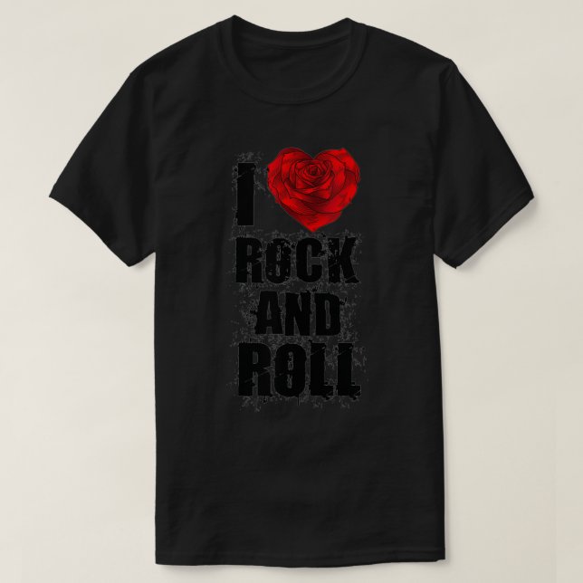 Camiseta Me encanta RockNRoll Heart Music (Diseño del anverso)