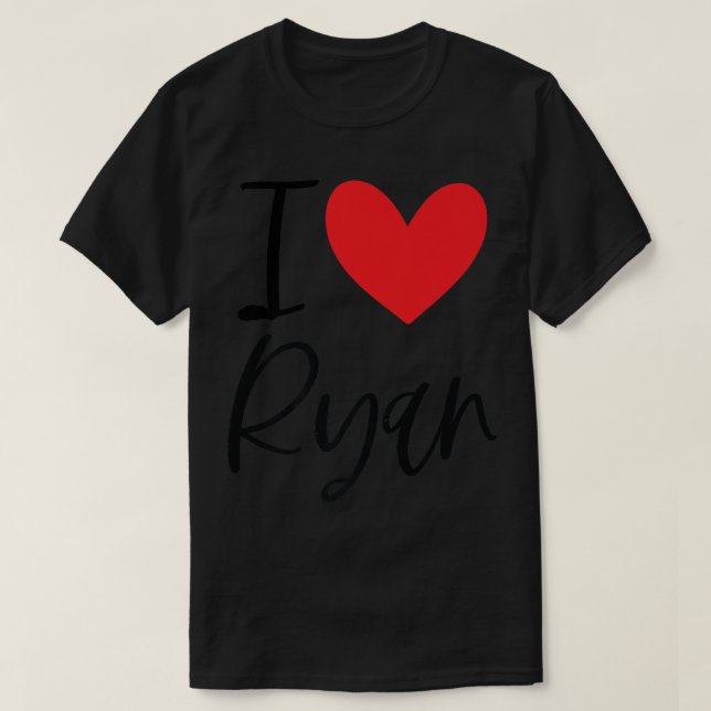 Camiseta Me Encanta Ryan Name Heart Personalized Men BFF (Diseño del anverso)