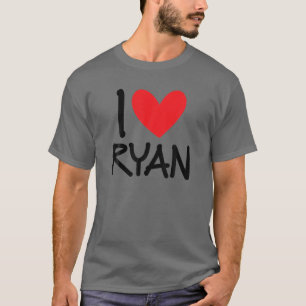 Camiseta Me Encanta Ryan Nombre Hombres Personalizados Guy 