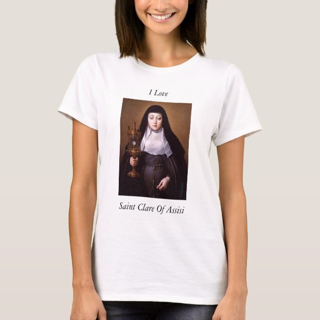 Camiseta me encanta saint clare of assisi (Anverso)