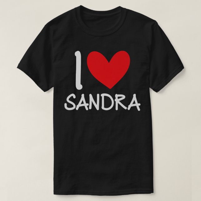 Camiseta Me encanta Sandra Nombre Chica Personalizada Mujer (Diseño del anverso)