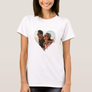 Camiseta Me encanta Script Heart Photo Pink