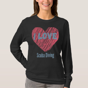 Camiseta Me Encanta Scuba Diving Heart Image Hobby O Hobbyi