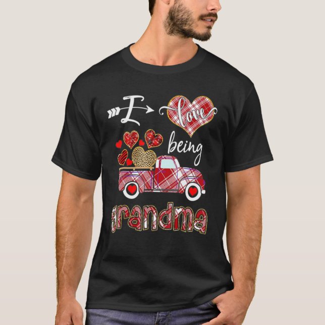 Camiseta Me Encanta Ser Abuela Red Truck Corazón Valent (Anverso)