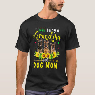 Camiseta Me encanta ser abuela y mamá de perro pastor alemá