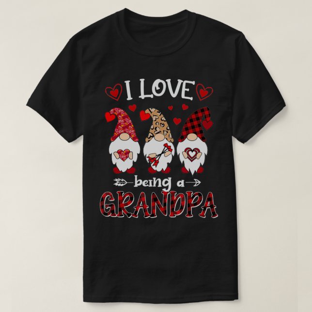 Camiseta Me encanta ser el abuelo Feliz Día de San Valentín (Diseño del anverso)