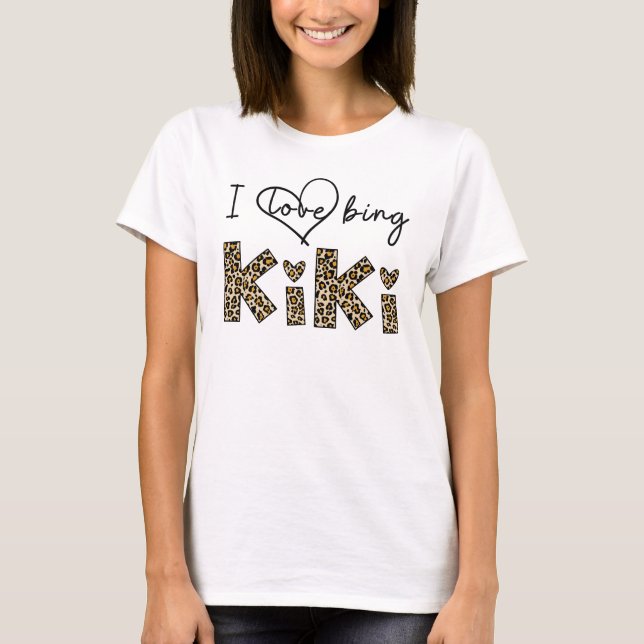 Camiseta Me encanta ser Kiki leopardo plaid (Anverso)