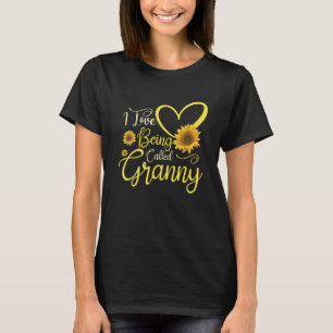 Camiseta Me Encanta Ser Llamada Granny Sunflower Hearte Cut