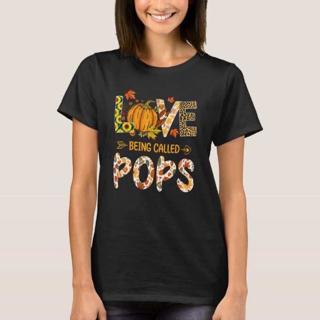 Camiseta Me Encanta Ser Llamado Pops Pumpkin Fall Sale Grac (Anverso)