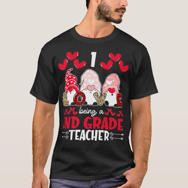 Camiseta Me Encanta Ser Maestra De Segundo Grado Valentines (Anverso)