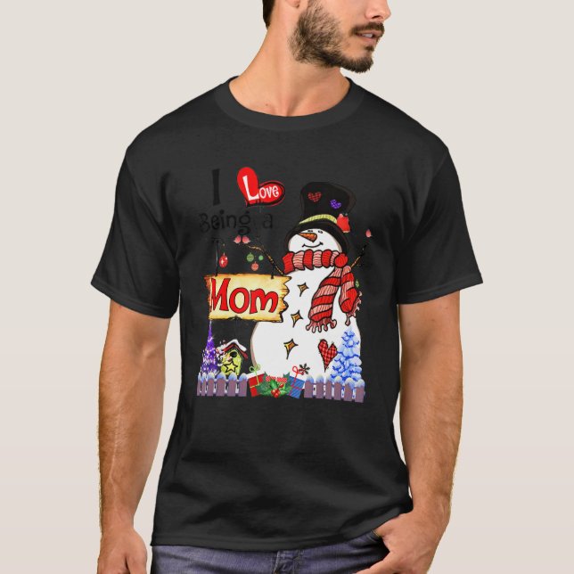 Camiseta Me Encanta Ser Mamá Navidades De Snowman (Anverso)