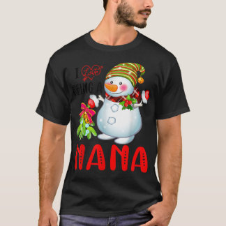 Camiseta Me Encanta Ser Nana Xmas Snowman Scarf Navidades L
