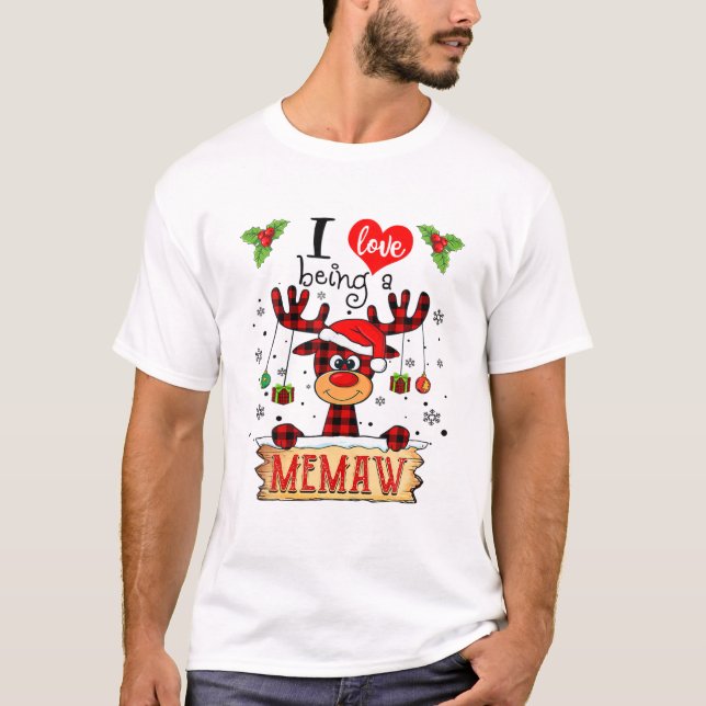 Camiseta Me Encanta Ser Navidades De Renos De Memaw En Navi (Anverso)