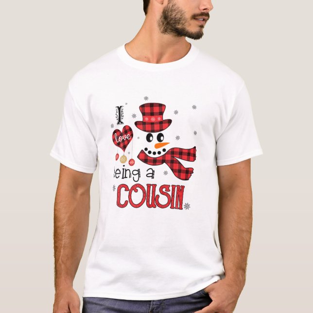 Camiseta Me Encanta Ser Primo Snowman Familia Graciosa Chri (Anverso)