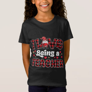 Camiseta Me encanta ser profesor de corazones rojos rojos e