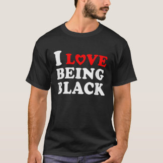 Camiseta Me encanta ser regalo negro Diseño blanco raíces a