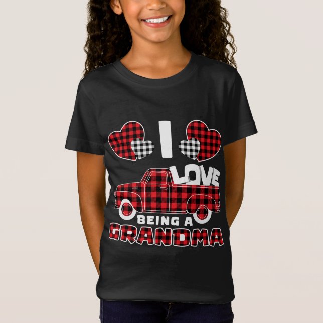 Camiseta Me Encanta Ser Un Camión Rojo De Abuela Con Valent (Anverso)