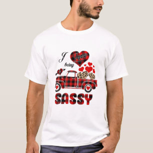 Camiseta Me Encanta Ser Un Camión Rojo Sassy Leopardo Del C