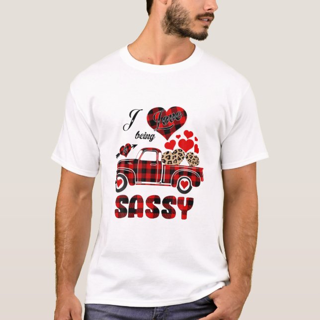 Camiseta Me Encanta Ser Un Camión Rojo Sassy Leopardo Del C (Anverso)