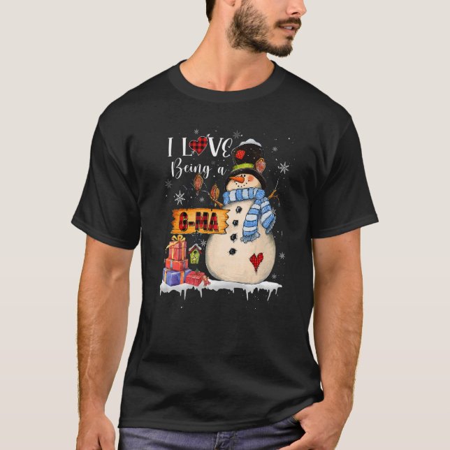 Camiseta Me Encanta Ser Un G mamáes Snowman Navidad Familia (Anverso)