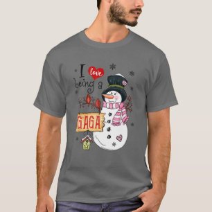 Camiseta Me Encanta Ser Un Gaga Navidades De Snowman Con Di