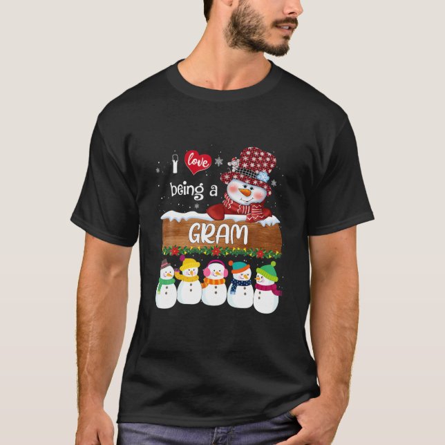 Camiseta Me Encanta Ser Un Hombre De Nieve Gram Con Nieve C (Anverso)