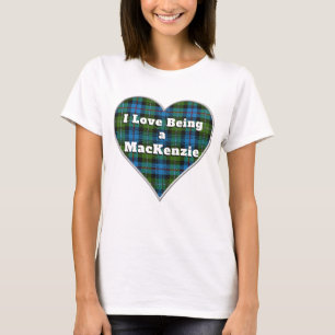 Camiseta Me encanta ser un MacKenzie Clan Tartan Plaid Hear