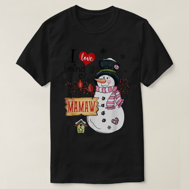 Camiseta Me Encanta Ser Un Mamaw Navidades De Nieve Diverti (Diseño del anverso)