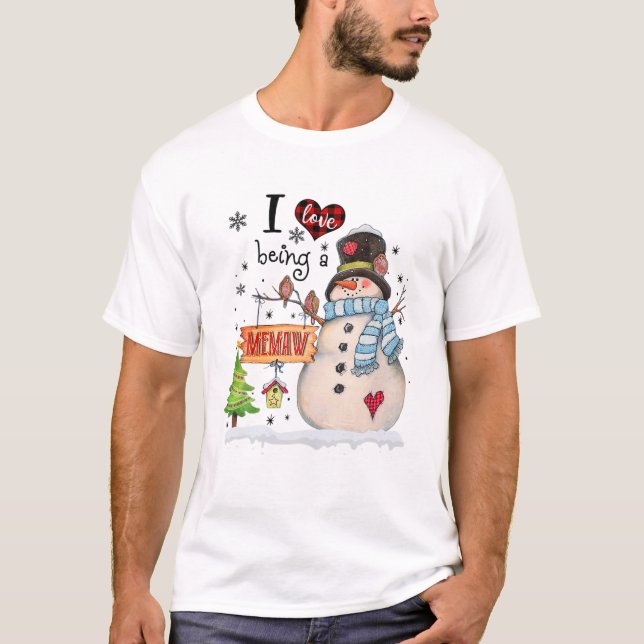 Camiseta Me Encanta Ser Un Memaw, Navidades De Snowman, Noc (Anverso)