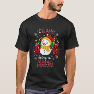 Camiseta Me Encanta Ser Un Nana Snowman Árbol De Navidad Na