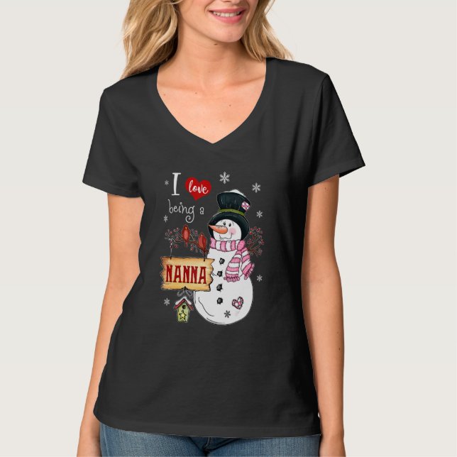 Camiseta Me Encanta Ser Un Navidad De Nieve De Nanna. Noche (Anverso)