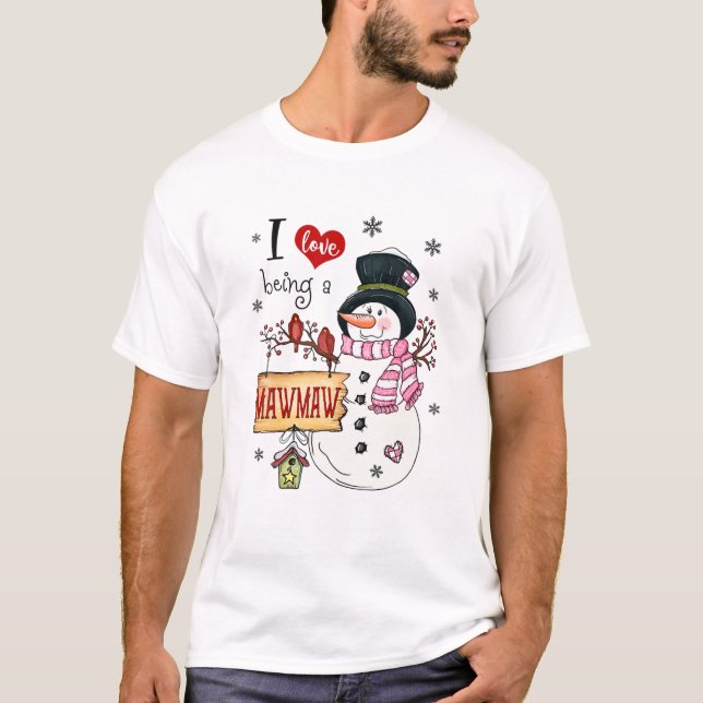 Camiseta Me Encanta Ser Un Navidad De Nieve Mawmaw  Gracios (Anverso)