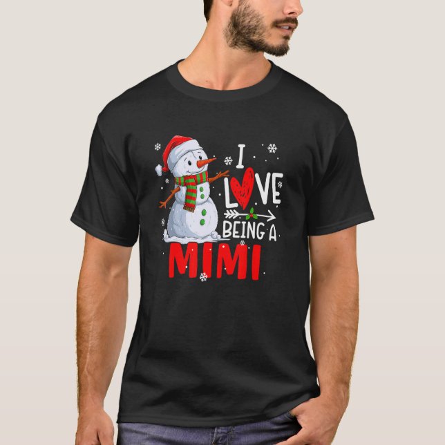 Camiseta Me Encanta Ser Un Navidad Mimi De Nieve (Anverso)