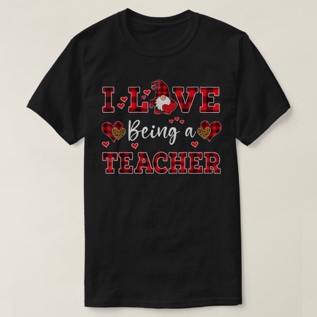 Camiseta Me Encanta Ser Un Profesor El día de San Valentín  (Diseño del anverso)