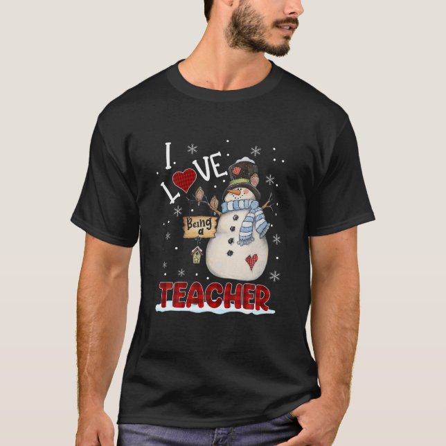 Camiseta Me Encanta Ser Un Profesor Navidades De Snowman Fu (Anverso)