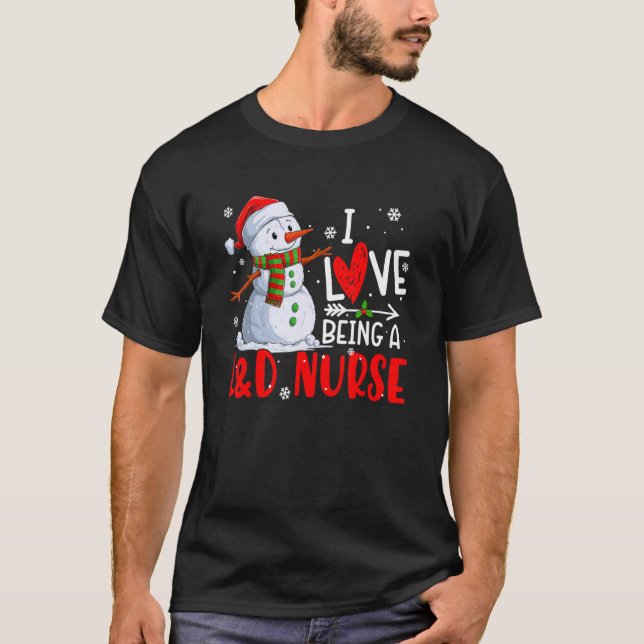 Camiseta Me Encanta Ser Una Enfermera De Navidades De Nieve (Anverso)