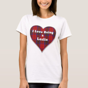 Camiseta Me encanta ser una Leslie Clan Red Tartan Plaid He