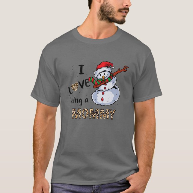 Camiseta Me Encanta Ser Una Mami Navidad Dabbing Snowman (Anverso)