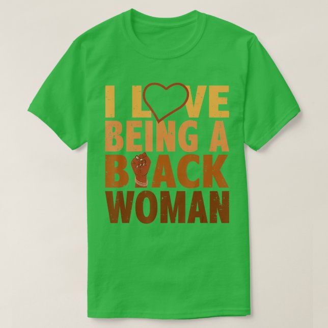 Camiseta Me Encanta Ser Una Mujer Negra Africana Chica Negr (Diseño del anverso)