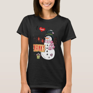 Camiseta Me Encanta Ser Una Niñera, Navidades De Snowman, N