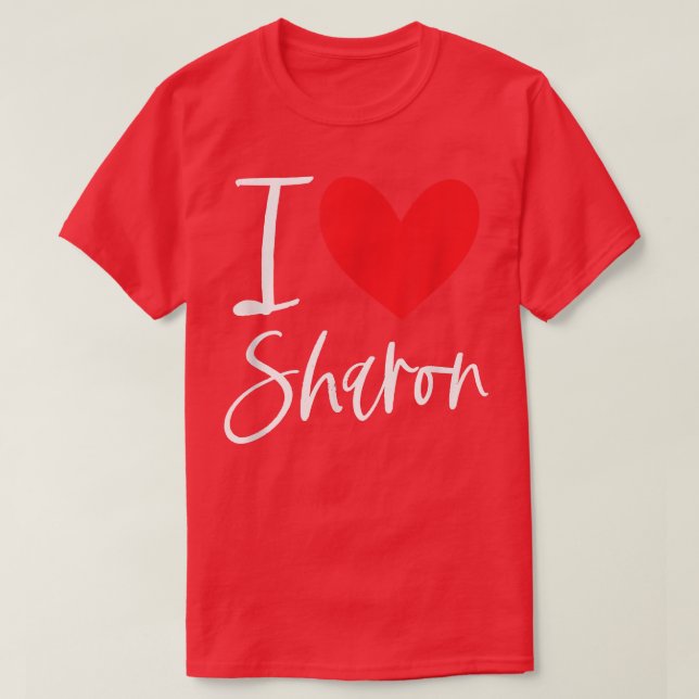 Camiseta Me Encanta Sharon Nombre Chica Personalizada Mujer (Diseño del anverso)