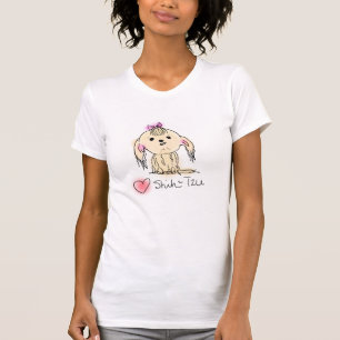 Camiseta Me Encanta Shih Tzu Hand Doggie Doodle Ilustrado