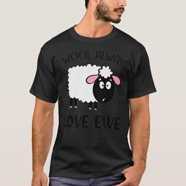 Camiseta Me Encanta Siempre La Lana Oveja El Amante Del Reg (Anverso)