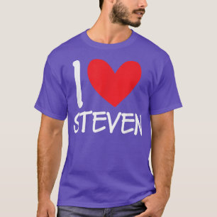 Camiseta Me encanta Steven Name Personalized Men BFF Heart